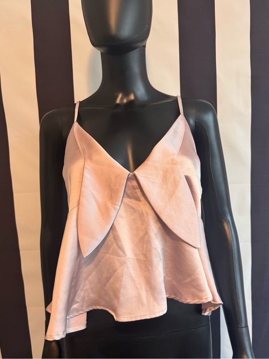 Pleione Tops - Pleione Blush Pink Petal-Front Spaghetti Strap Camisole